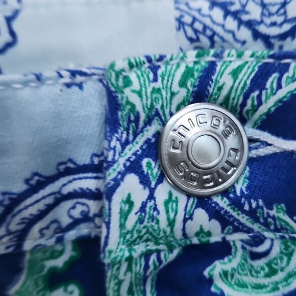 Chico's The Platinum Crop Mykonos Scarf Crop Pants Size 1 US 8 NWT - Picture 4 of 9